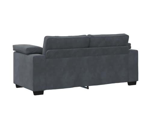 Sofá Loveseat gris oscuro 140 cm terciopelo