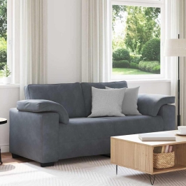 Sofá Loveseat gris oscuro 140 cm terciopelo