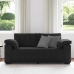 Sofá Loveseat Terciopelo Negro 140 cm