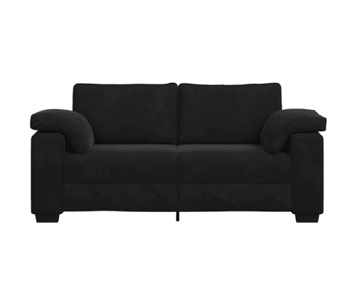 Sofá Loveseat Terciopelo Negro 140 cm