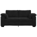 Sofá Loveseat Terciopelo Negro 140 cm