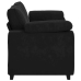 Sofá Loveseat Terciopelo Negro 140 cm