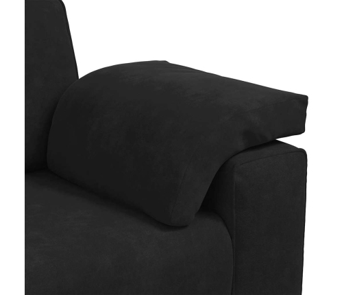 Sofá Loveseat Terciopelo Negro 140 cm