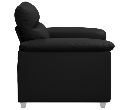 Sillón de sofá de cuero sintética negro 60 cm