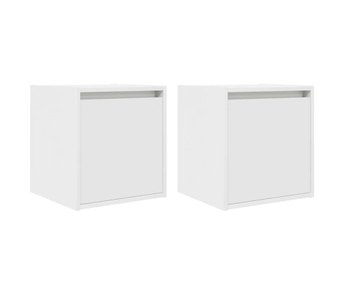 Mesillas de noche de pared 2 uds blanco 38x34x40 cm