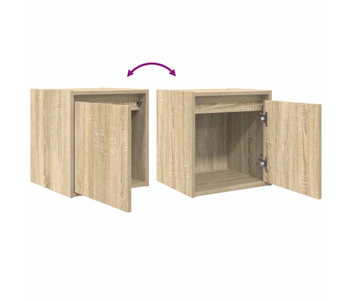 Mesillas de noche de pared 2 uds roble Sonoma 38x34x40 cm