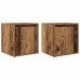 Mesillas de noche de pared 2 uds madera vieja 38x34x40 cm