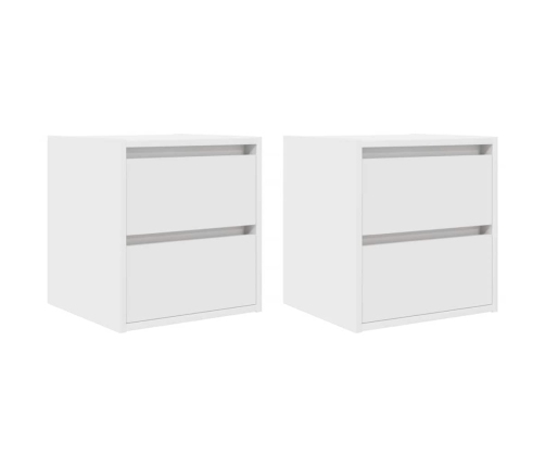 Mesillas de noche de pared 2 uds blanco 38x34x40 cm