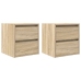 Mesillas de noche de pared 2 uds roble Sonoma 38x34x40 cm