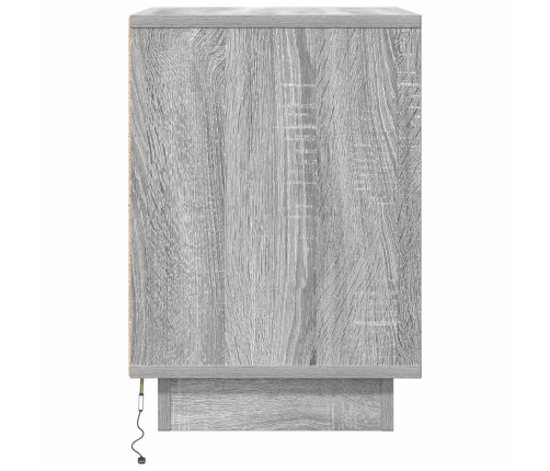 Mesillas de noche con luces LED 2 uds gris sonoma 38x34x50 cm