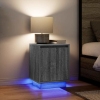 Mesillas de noche con luces LED 2 uds gris sonoma 38x34x50 cm