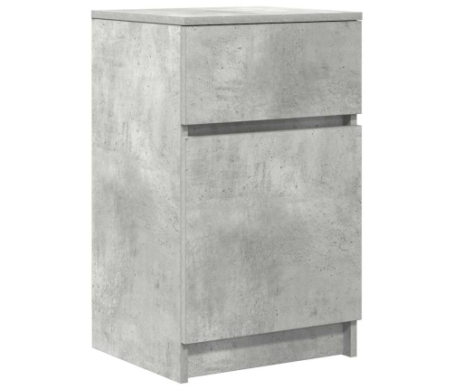 Mesitas de noche 2 uds madera contrachapada gris 39x35x65 cm