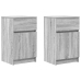 Mesitas de noche 2 uds madera contrachapada gris 39x35x65 cm