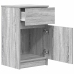 Mesitas de noche 2 uds madera contrachapada gris 39x35x65 cm