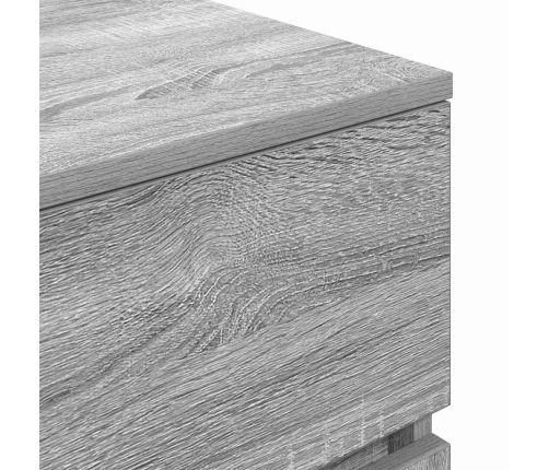 Mesitas de noche 2 uds madera contrachapada gris 39x35x65 cm