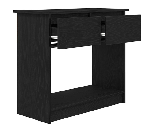 Mesa consola con cajones negra 85,5x38,5x74,5 cm