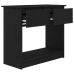 Mesa consola con cajones negra 85,5x38,5x74,5 cm