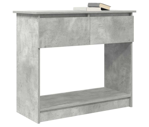 Mesa consola con cajones gris hormigón 85,5x38,5x74,5 cm