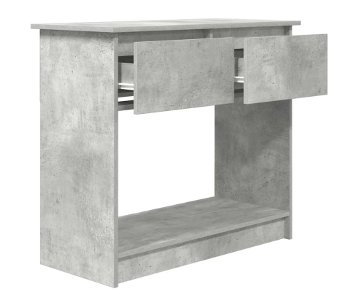 Mesa consola con cajones gris hormigón 85,5x38,5x74,5 cm