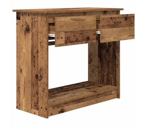 Mesa consola con cajones madera vieja 85,5x38,5x74,5 cm