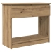 Mesa consola con cajones roble artesanal 85,5x38,5x74,5 cm