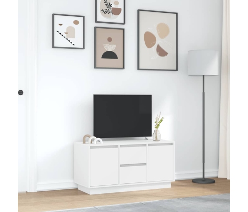 Mueble de TV con luces LED blanco 100x41x50 cm