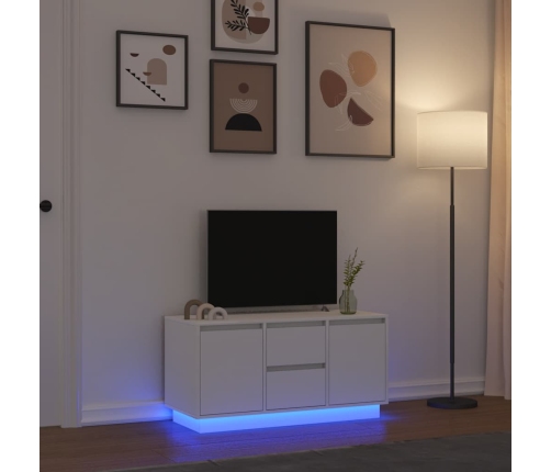 Mueble de TV con luces LED blanco 100x41x50 cm