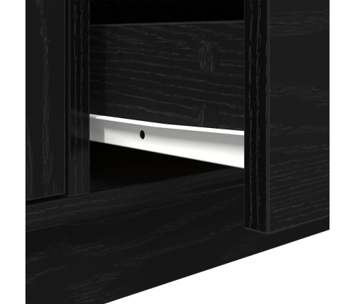 Mueble de TV con luces LED roble negro 100x41x50 cm