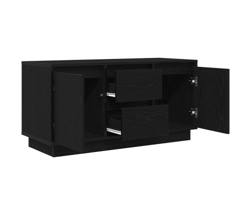 Mueble de TV con luces LED roble negro 100x41x50 cm