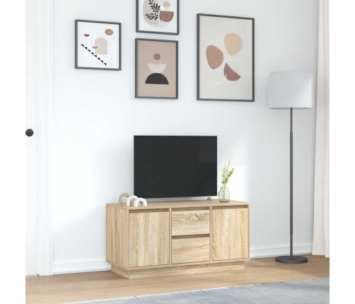 Mueble de TV con luces LED roble Sonoma 100x41x50 cm