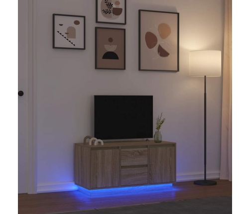 Mueble de TV con luces LED roble Sonoma 100x41x50 cm