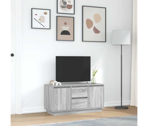 Mueble de TV con luces LED Sonoma gris 100x41x50 cm