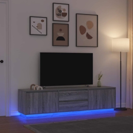 Mueble de TV con luces LED madera vieja 100x41x50 cm