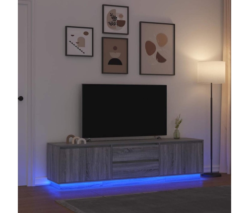 Mueble de TV con luces LED madera vieja 100x41x50 cm