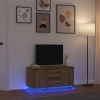 Mueble de TV con luces LED roble artesanal 100x41x50 cm