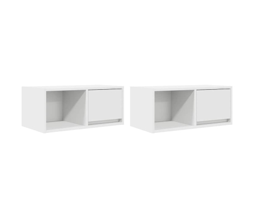 Muebles de TV 2 uds Blanco 60x31x25,5 cm Madera de ingeniería