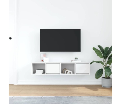 Muebles de TV 2 uds Blanco 60x31x25,5 cm Madera de ingeniería