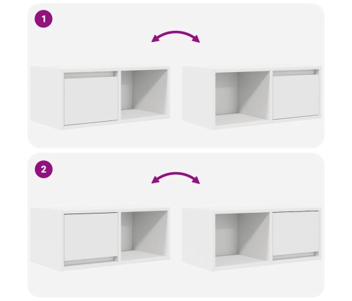 Muebles de TV 2 uds Blanco 60x31x25,5 cm Madera de ingeniería