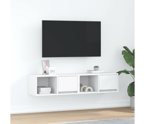 Muebles de TV 2 uds Blanco 60x31x25,5 cm Madera de ingeniería