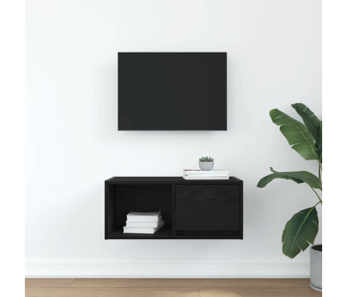 Mueble de TV madera de ingeniería roble negro 60x31x25,5 cm