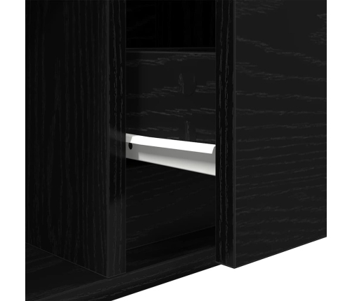 Mueble de TV madera de ingeniería roble negro 60x31x25,5 cm