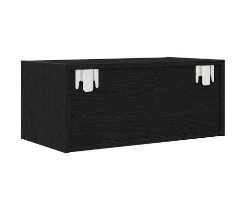 Mueble de TV madera de ingeniería roble negro 60x31x25,5 cm