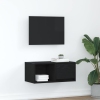 Mueble de TV madera de ingeniería roble negro 60x31x25,5 cm