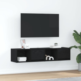 Muebles de TV 2 uds Roble Negro 60x31x25,5 cm Madera ingeniería