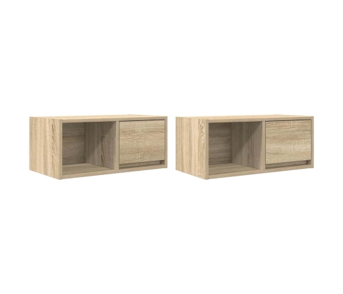 Muebles de TV 2 uds madera ingeniería roble Sonoma 60x31x25,5cm