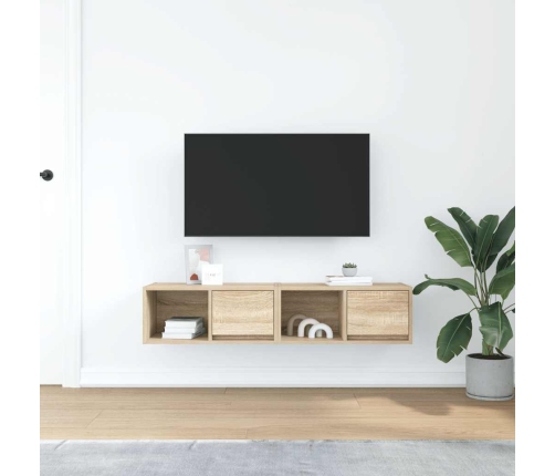 Muebles de TV 2 uds madera ingeniería roble Sonoma 60x31x25,5cm