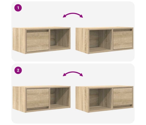 Muebles de TV 2 uds madera ingeniería roble Sonoma 60x31x25,5cm