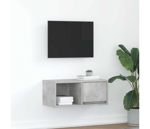 Mueble de TV madera de ingeniería gris hormigón 60x31x25,5 cm