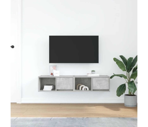 Muebles de TV 2uds madera ingeniería gris hormigón 60x31x25,5cm