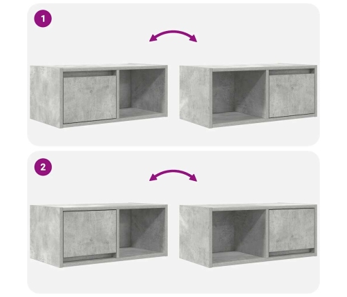 Muebles de TV 2uds madera ingeniería gris hormigón 60x31x25,5cm